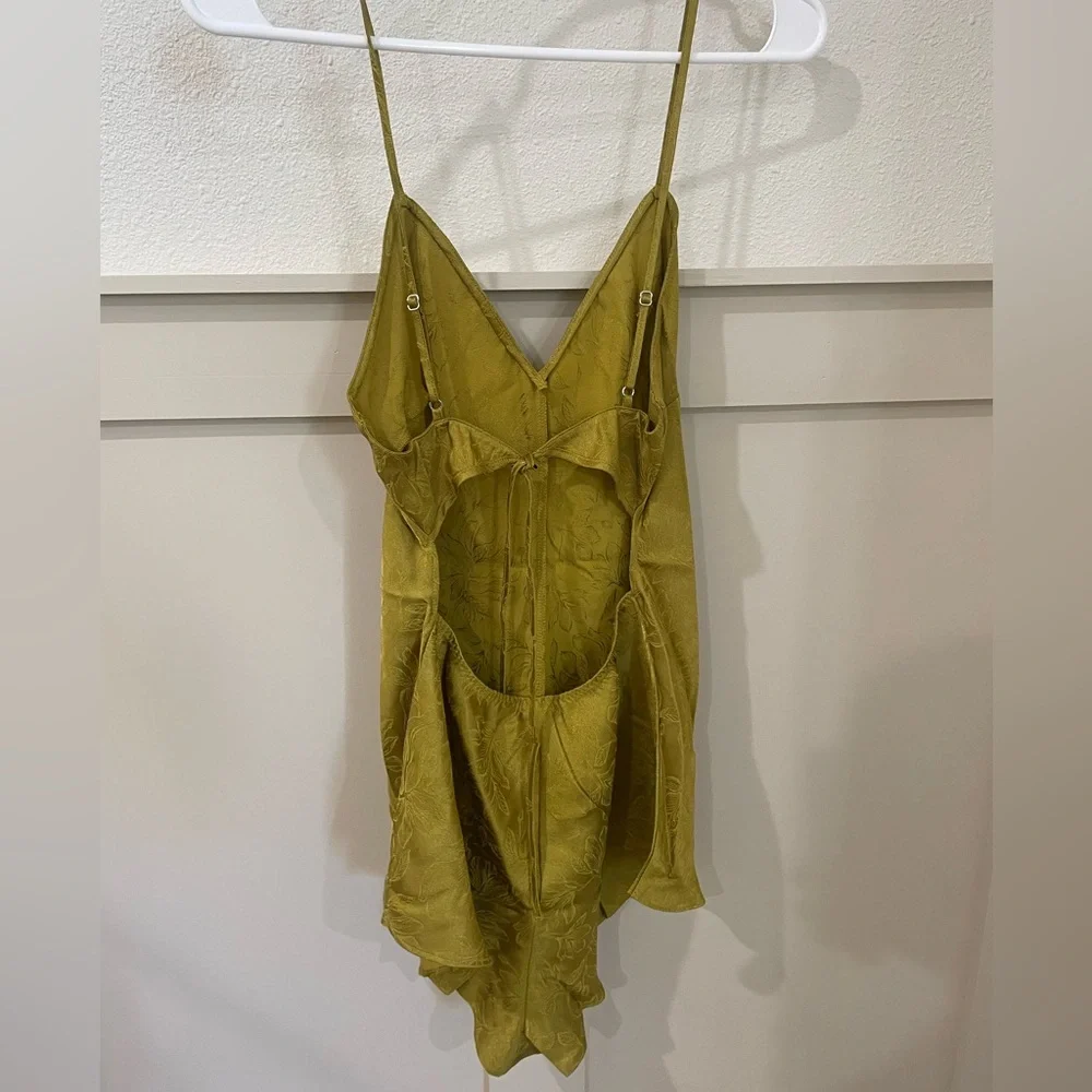 NWT Victoria's Secret Green Silky Romper